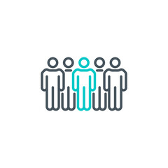 crowd of protesting activists at demonstrate single line icon isolated on white. Perfect outline symbol strike of group people against the war. rebels and insurgents element with editable Stroke line