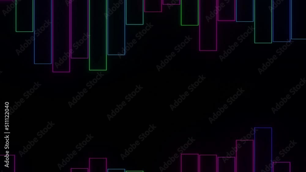 Aufkleber contour lines of equalizer. design. colorful stripes move in musical beat on black background. simpl