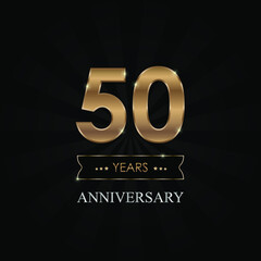 50 years.  Fifty years. Golden numbers. 50 years anniversary. Metal numbers.