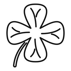 Clover icon outline vector. Four leaf