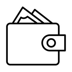 Vector wallet icon, Wallet full of dollar bills