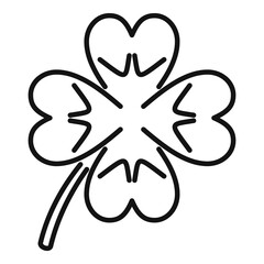 Luck clover icon outline vector. Four leaf