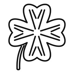Clover button icon outline vector. Ireland day