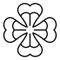 Clover card icon outline vector. Irish luck