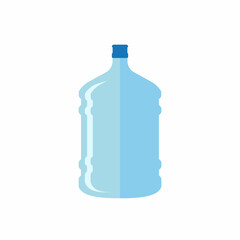 Big bottle with clean mineral water, colored vector illustration. Plastic container for the cooler with water. Flat symbol, sign for: infographic, logo, app, banner, web design, dev, ui, ux. EPS 10