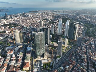 Fototapeta na wymiar Aerial view of buildings. Istanbul Turkey aerial view