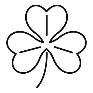 Clover decoration icon outline vector. Three leaf