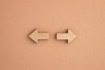 Business investment growth concept , Wooden arrows on beige background. Space for your text