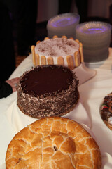 cake with chocolate and nuts