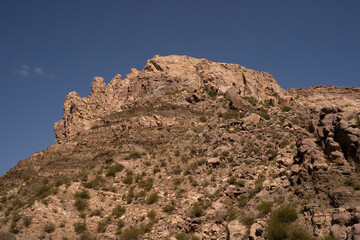 Fototapeta premium Geology. View of the rocky and sandstone mountains in the desert.