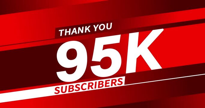 Thank you 95K subscribers modern animation banner design