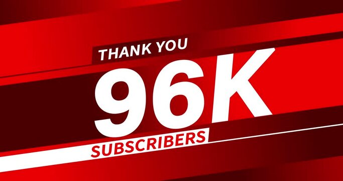 Thank you 96K subscribers modern animation banner design