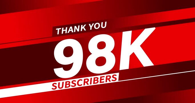Thank you 98K subscribers modern animation banner design
