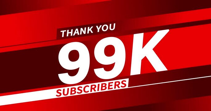 Thank you 99K subscribers modern animation banner design