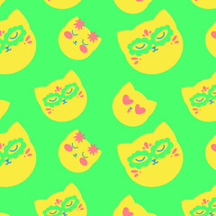 Digital illustration of funny cats