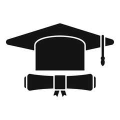 Degree cap icon simple vector. School diploma