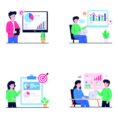 Pack of Business and Analytics Flat Illustrations

