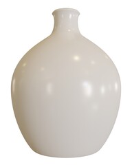 White vase on the white background. 3d rendering.