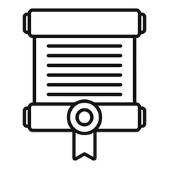 Degree papyrus icon outline vector. Online study