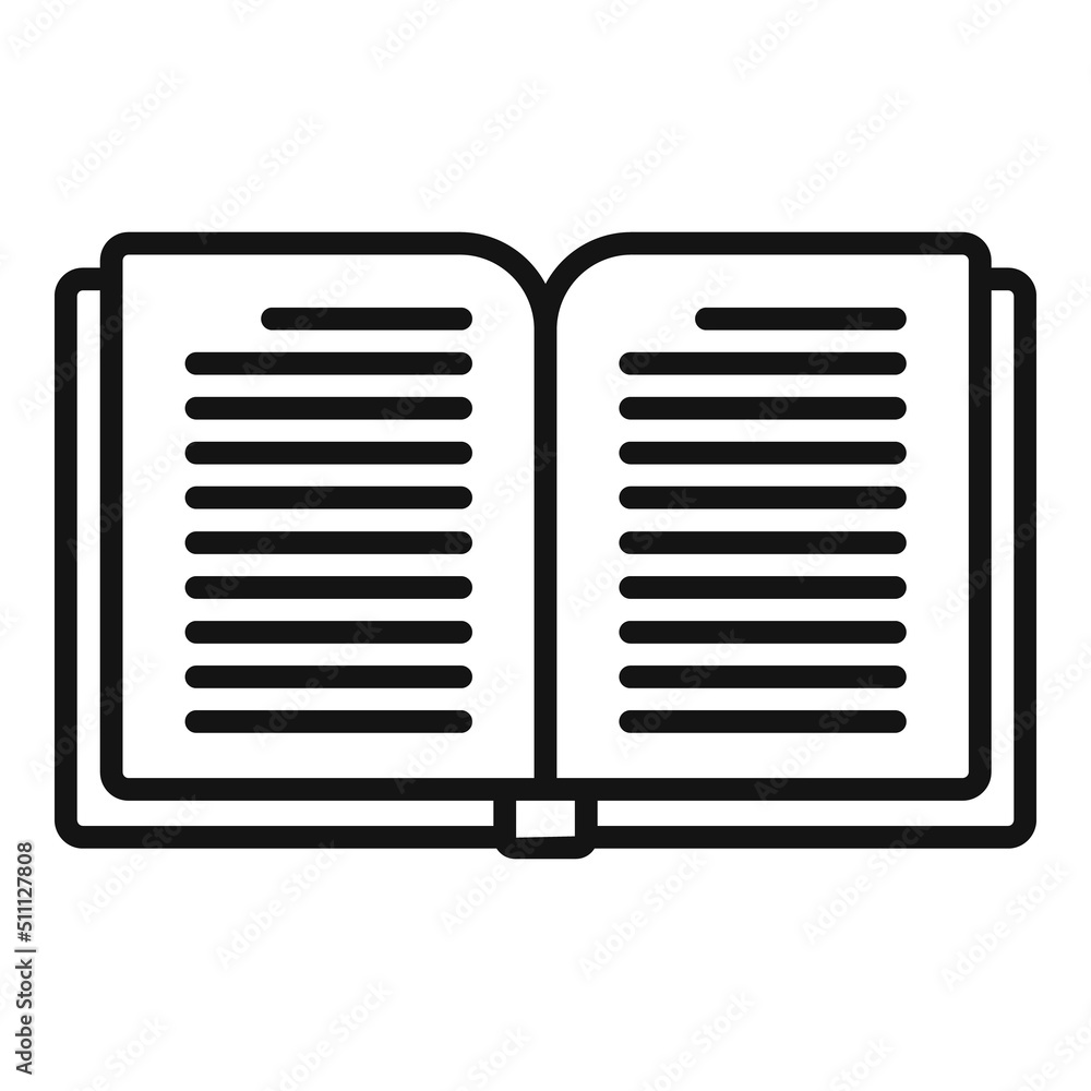 Sticker Reading book icon outline vector. Online study