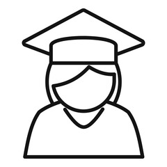 Student graduation icon outline vector. Degree graduate