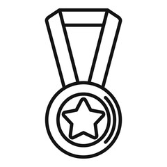 Gold medal degree icon outline vector. Graduate education