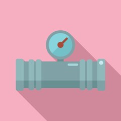 Water control icon flat vector. Metal pipe