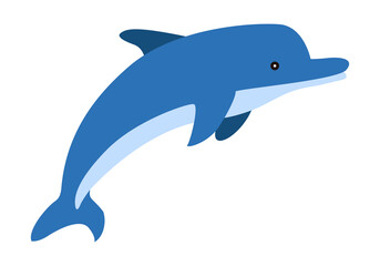 Delfín azul en fondo blanco. 