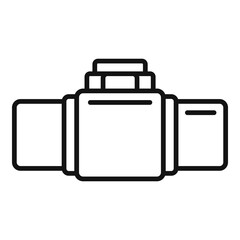 Metal pipe icon outline vector. Water tube