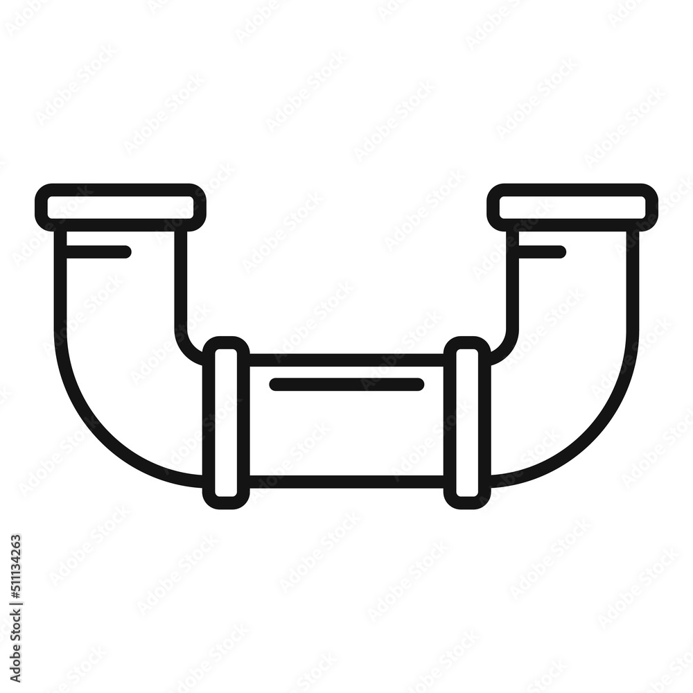 Poster pipe connection icon outline vector. drain system
