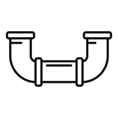 Pipe connection icon outline vector. Drain system