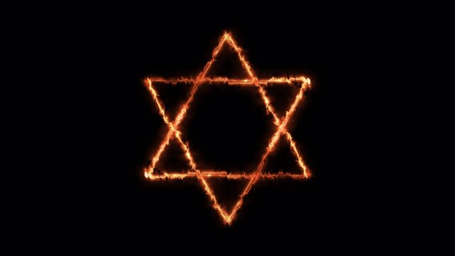 Fire hexagram on alpha channel background