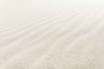 Fototapeta na wymiar Beautiful sand texture on the beach. White sand beach by the ocean, macro