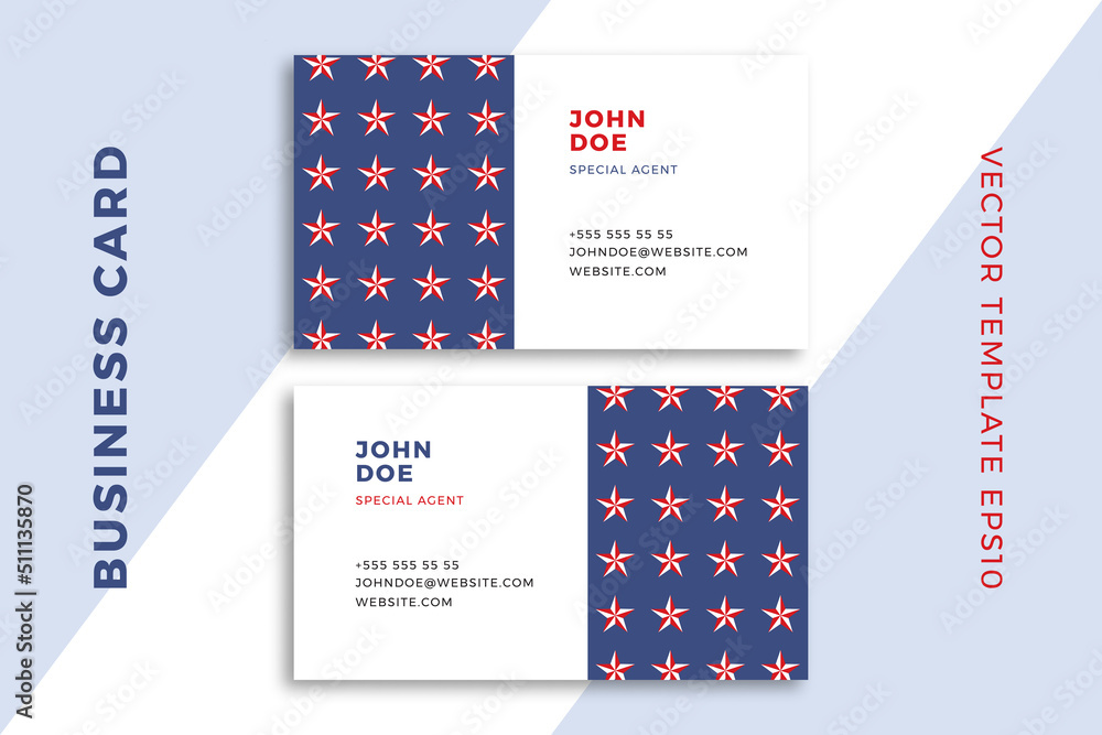 Aufkleber modern business card templates with stars pattern. patriotic corporate stationery mockup with trendy