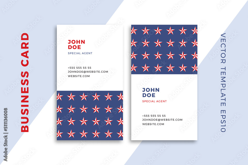 Aufkleber vertical business card templates with stars pattern. patriotic corporate stationery mockup with mode