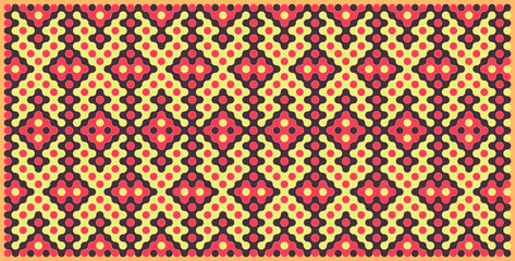 Multicolor truchet tiling connections illustration