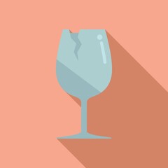 Crack glass icon flat vector. Waste garbage