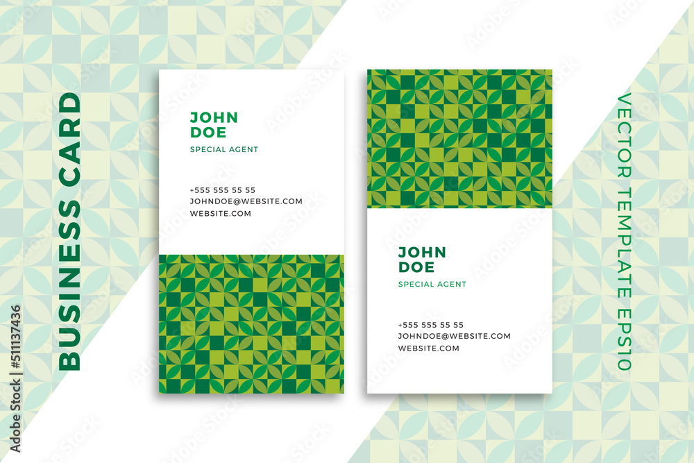 Aufkleber trendy business card vertical templates with geometric pattern. elegant corporate stationery mockup 