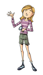 Illustration of detective teen girl - 511138004
