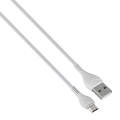 connector with cable, USB, micro USB, white, isolated on white background