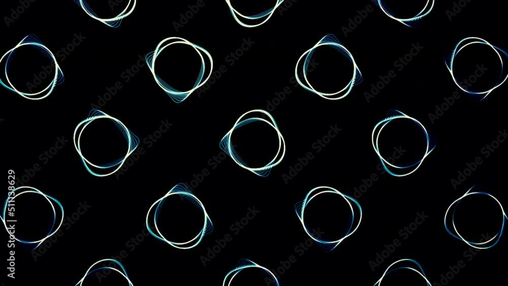 Poster background with pulsating rings on isolated background. motion. minimalistic rings with vibrating ed