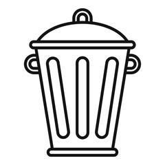 Steel recycle bin icon outline vector. Reduce trash