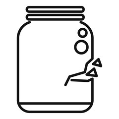 Crack glass jar icon outline vector. Waste garbage