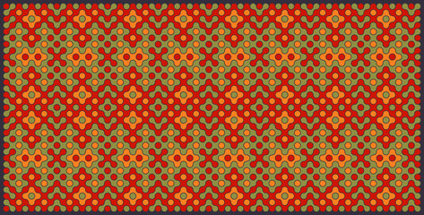 Fototapeta premium Multicolor truchet tiling connections illustration