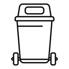 Street trash cart icon outline vector. Garbage reduce