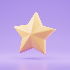 3D rendering cute little star