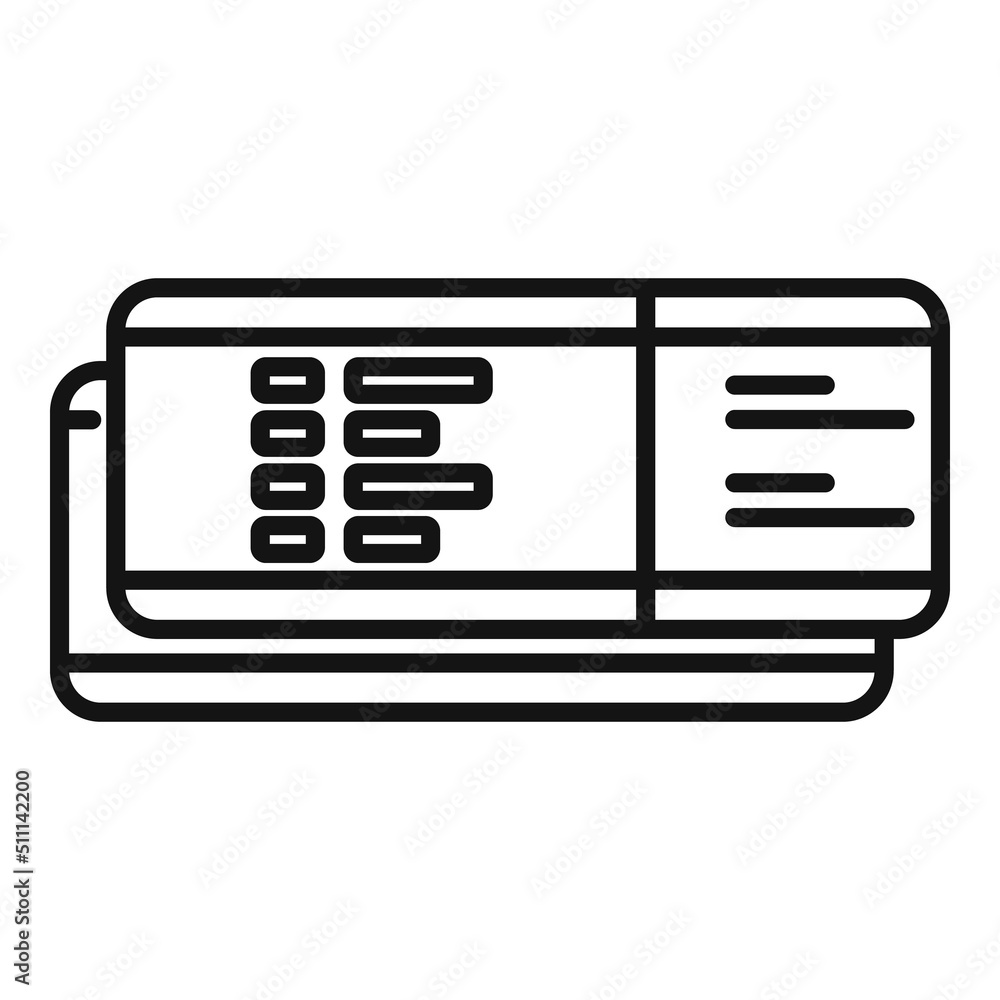 Canvas Prints airplane ticket icon outline vector. airline plane