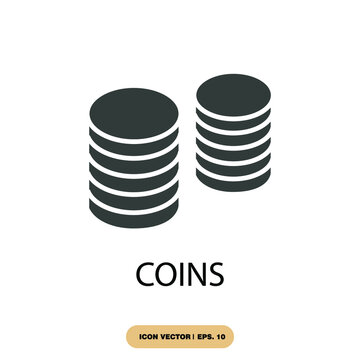 coins icons  symbol vector elements for infographic web
