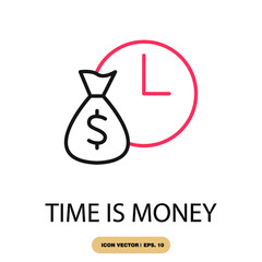 time is money icons  symbol vector elements for infographic web