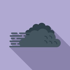Wind cloud icon flat vector. Rain forecast